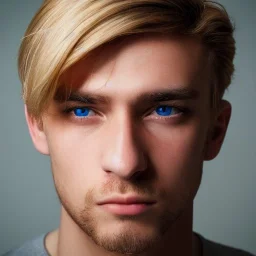 Man with brown eyes and blond hair