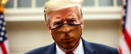 pin hole cam, trump wearing obama mask