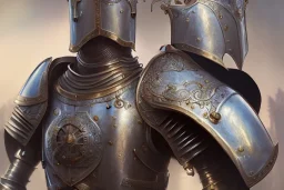 shining medieval knight armor pieces, majestic, great pose, realistic, detailed, metallic, digital painting, Unreal Engine 5