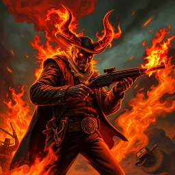 blaze the pyromaniac devil wild west bandit fantasy art