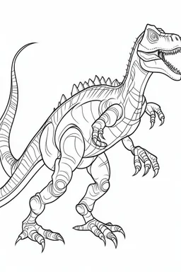 dibujo de dinosaurio con dos piernas y dos brazos en estilo de lineas continuas