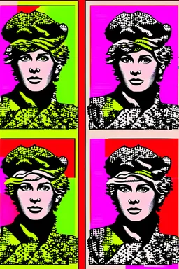 cultural revolution in the England in the style of andy warhol