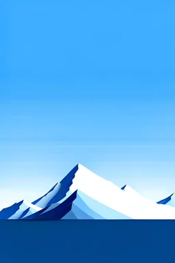 minimalist ski mountain blue sky