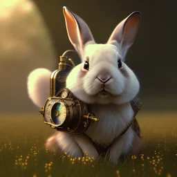 Most beautiful steampunk rabbit,steampunk style, polaroid,outdoors,shallow dept of field, close up, macro lens, cinematic, unreal engine 5, 8k, hyper realistic. ambient lighting, elegant,hyperphotorealistic, cinematic lighting, hyperphotomaximalist, masterpiece,epic composition, tilt shift blur, by japbun2-40