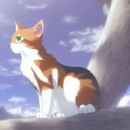 tabby cat animal, anime, ultra-detailed, white background, HD design by makoto shinkai, Granblue Fantasy