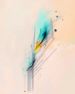 Abstract watercolour sketchy pencil outlines