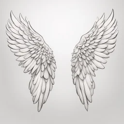 cartoon drawing of angel wings against a white background.