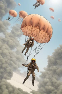 parachuting with a jellyfish canopy