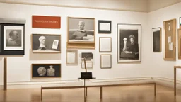 Displays in a museum gallery