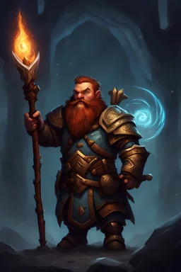 dwarf paladin with a magical staff