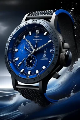 Create an image of a sailing watch with a durable design, resistant to the elements. Show the watch being worn by a sailor facing strong winds and sea spray, highlighting its robust construction.