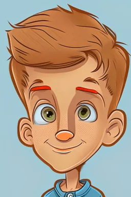 Young boy portrait in cartoon style.