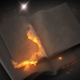 Magic Book shine. Meteorite falling in the background. Damascus steel. Fire. Dark element black.