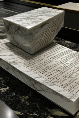 Granite and marble combined with a paper message