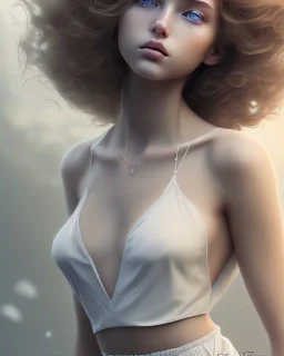 Very pretty teenage girl, angelic beauty, tender, cute, long curly hair ,honey eyes، sexy, perfect, real,realistic, cinematic، Attention to detail