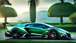 Bentley Merged With Lamborghini Veneno, desktop wallpaper, 4K, Cinematic, rear view