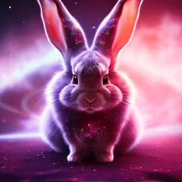 galaxies, spirals, space, nebulae, stars, smoke, iridescent, intricate detail, in the shape of a rabbit, fur wearing color diamonds, octane render, 8k, --q 2 --ar 2:3 --uplight