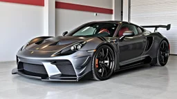 SUPER SPORTIVE CAR, KOENIGSEGG INFLUENCE, METALIC GREY PAINT, SHINNING, BODY KIT SPORT, BIG WHEELS, INTO A ACRILYC CAGE