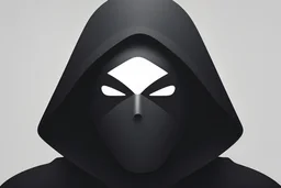 The icon of an IOS app has the face of a person with a black hood in a way that droops down covering their eyes