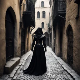 She moves with silent grace through the winding alleyways of the medieval city, a master of the arts of thieves and illusion. Clad in dark garb that blends seamlessly with the shadows, her eyes gleam with a hunger for novelty and adventure. The city is her playground, its secrets and treasures ripe for the taking. The cobblestone streets echo with the sounds of revelry and commerce, but she remains unseen, a phantom slipping through the cracks of society.