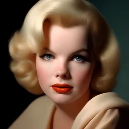 Hyper realistic, doll face, Carroll baker