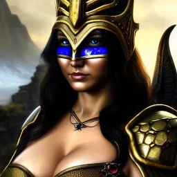 ultra detailed fullbody Portrait in oil on canvas of a beautiful busty woman with Skyrim Dragon priest mask and armor,extremely detailed digital painting, extremely detailed face,crystal clear Big eyes, mystical colors ,perfectly centered image, perfect composition,rim light, beautiful lighting, 8k, stunning scene,extremely sharp detail, finely tuned detail, ultra high definition raytracing, in the style of robert e howard and pablo oliveira and Ken Kelley and Ohrai Noriyoshi and Simon Bisley