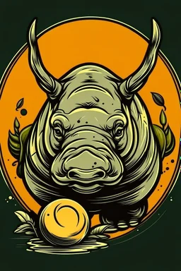 rhinoceros + egg +fierce + logo