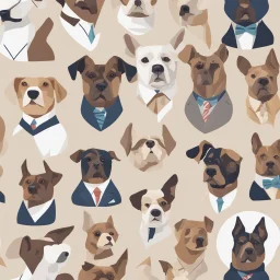 make one realistic business dog that are made of shapes