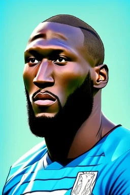 Romelu Lukaku Belgian soccer player 2d cartoon