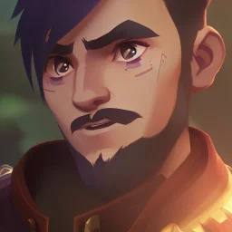 avatar boy 21 old have small moustache and beard , volibear, league of legend, gamer