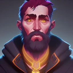 Portrait of a 30 year old strange warlock