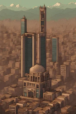 modern tehran with the pixel art style of blasphemous videogame