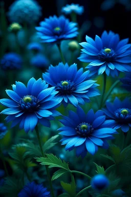 Kwiaty,kolor niebieski