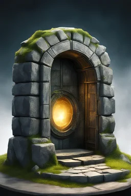 tabletop role-playing miniature of a Stonehenge style magic portal. concept art hyperrealism