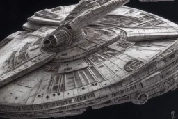 millenium falcon painted by hr giger