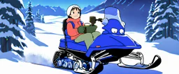 Studio Ghibli, Snowmobile Adventure, a heartwarming classic, Alberta, Studio Ghibli anime style