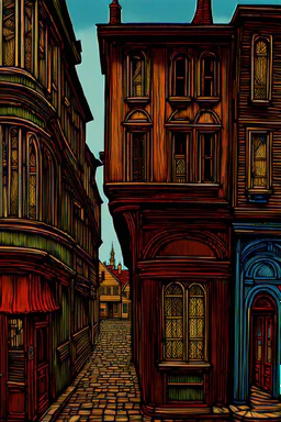 the style of Bernard Buffet Modifiers: extremely detailed intricate details beautiful fantastic view 4K 3D crisp quality Unreal Engine colourful Jacek Yerka acrylic art bernard buffet Started from image: