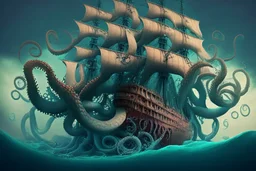una nave llena de tentaculos