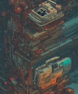 Camera., concept art, hyper detailed, asaf hanuka, dan mumford, kilian eng, post-apocalyptic, oil on canvas