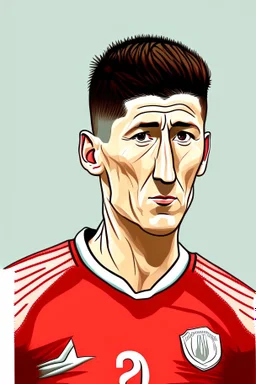 Robert Lewandowski Polish football player ,cartoon 2d