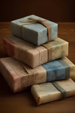 soaps kit folded on vintage style paper