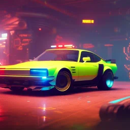 cyberpunk car,cyberpunk 2077, ultra realistic,shiny, smooth, studio quality, octane render, Surrealism, Triadic colour scheme,glow-stick, ambient lighting,nightclub lighting, polaroid, 100mm