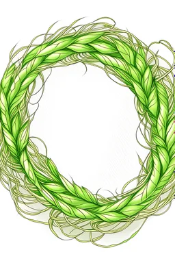 a full drawing of a braided circle of sweet grass