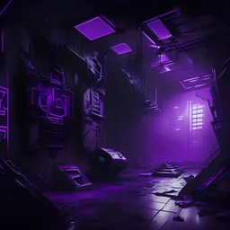 decentralization space, purple and black, cyber punk style