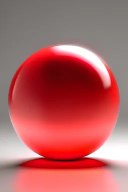 A single smooth translucent spherical bead in the middle of the screen with a simple background with good lighting conditions. The bead is of watermelon red colour. Remove any reflections from background or the floor on the bead, also exclude and reflections from the bead on the floor.