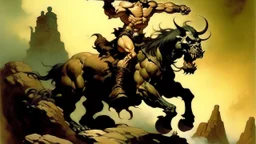 CREATE AN IMAGE based on the work of Frank Frazetta