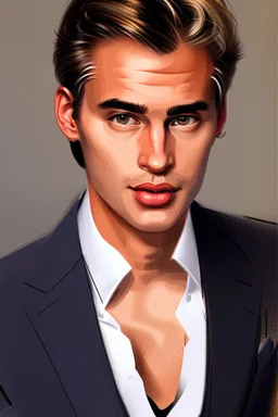 Extremely rich guy, attractive portrait