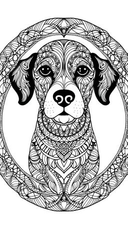 Mandala Malbuch Hunde dog,color