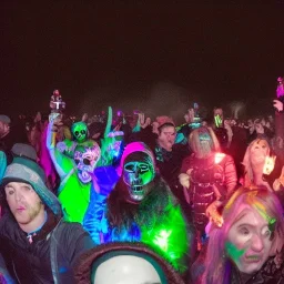 Creepy photo of new years eve rave