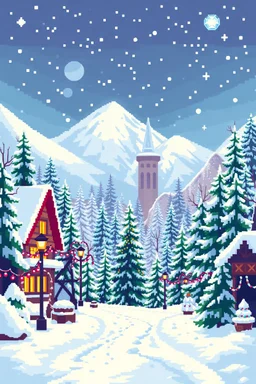 winter wonderland pixelated